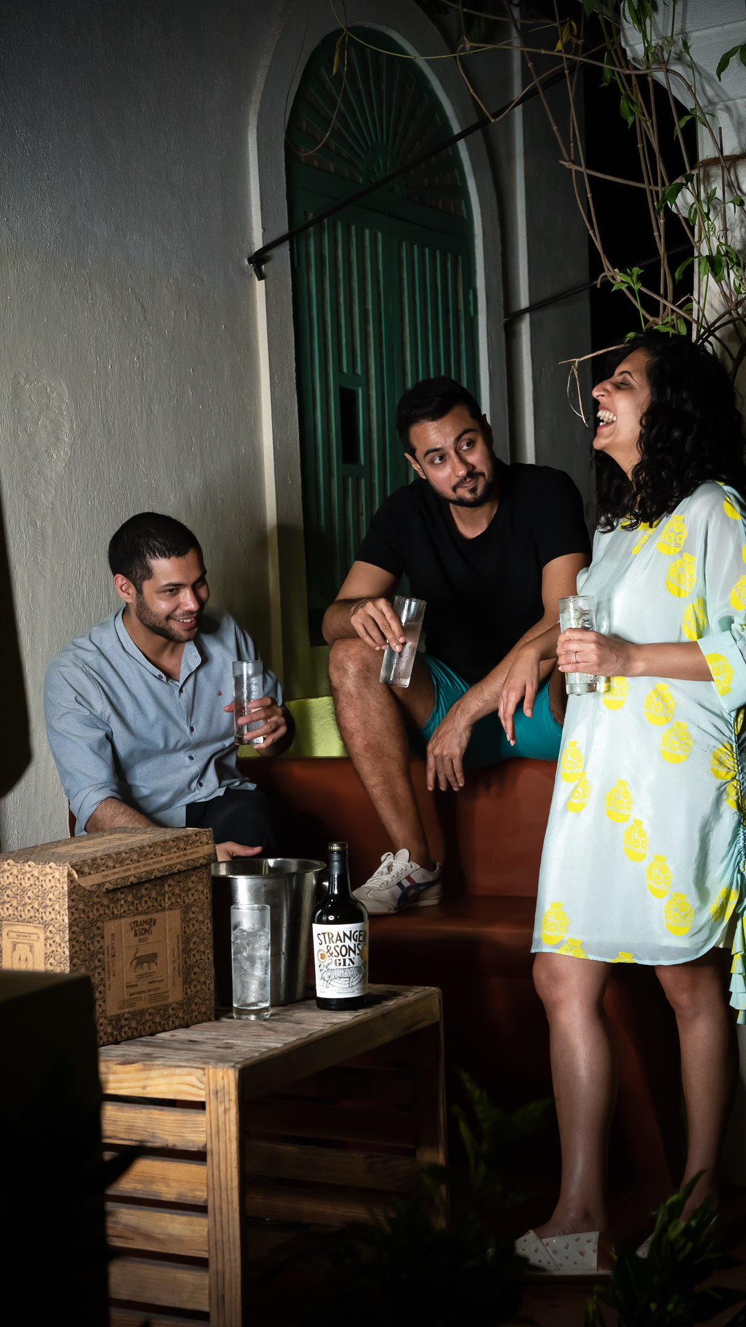 Sakshi Saigal with Vidur Gupta, left, and Rahul Mehra