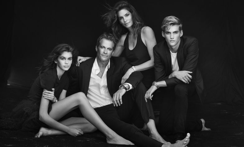 Cindy Crawford with husband Rande Gerber and children Kaia and Presley Gerber