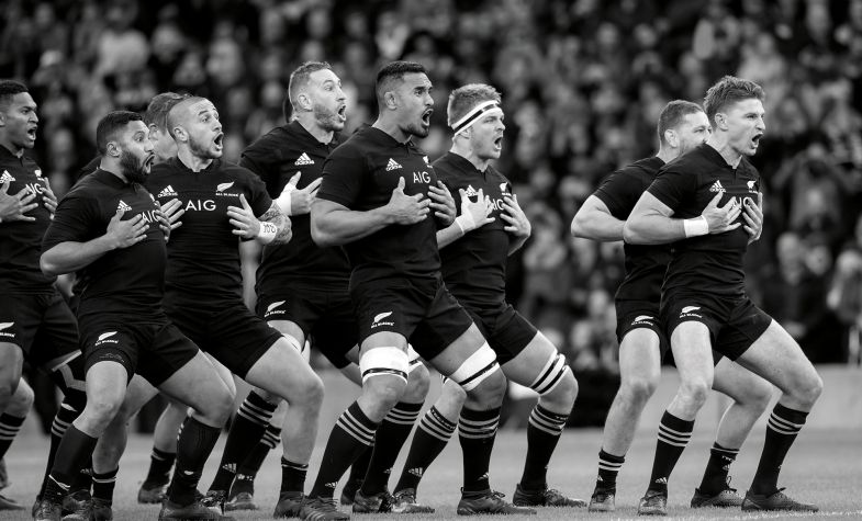 All Blacks performing their pre-game haka