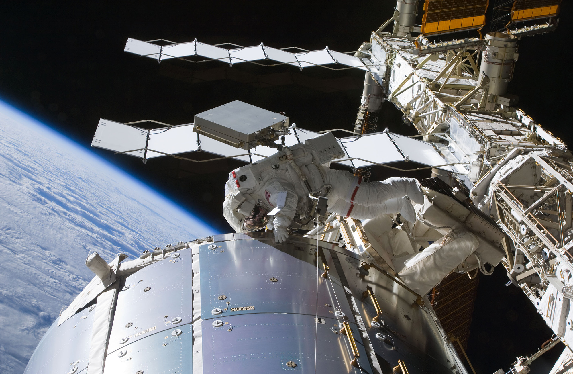 Astronaut Nicole Stott, Expedition 20 flight engineer, participates in the STS-128 mission's first session of extravehicular activity as construction and maintenance continue on the International Space Station. Image courtesy of NASA