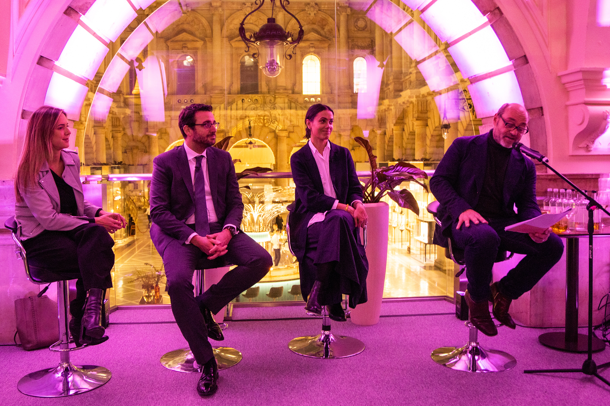 SHOW CEO Peter Howarth with Amanda Motta, head of brand and creative for heritage jewellery house Boodles; Andrea Nunziata managing director and Omega brand director at The Swatch Group (UK); and Zia Zareem-Slade, customer experience director at Fortnum & Mason