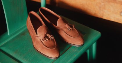 The Belgravia, using the 184 last, in snuff suede with slim leather soles, £1,050, is a smart, versatile take on a preppy staple