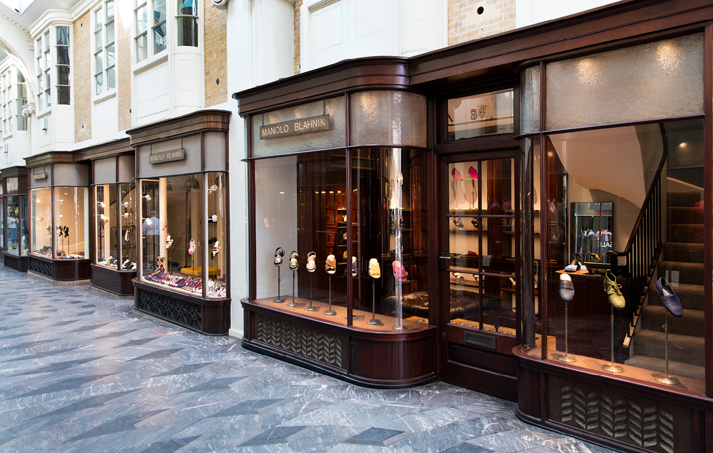 The dedicated Manolo Blahnik Men’s store in Burlington Arcade