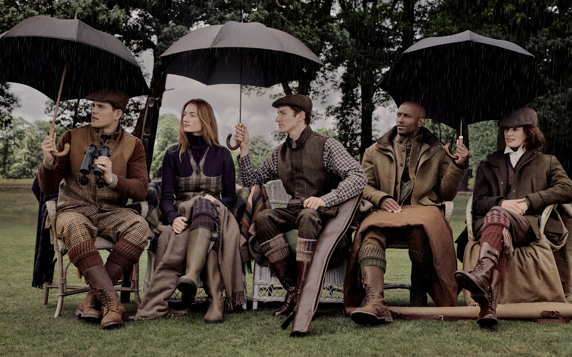 Several garments from Purdey's autumn-winter 2022 collection