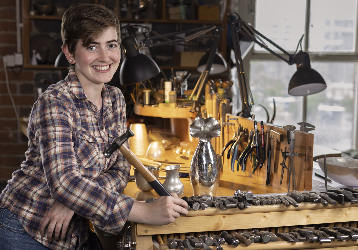 Specialising in silversmithing, Claire Mooney was paired up with Seamus Gill during the Homo Faber Fellowship programme