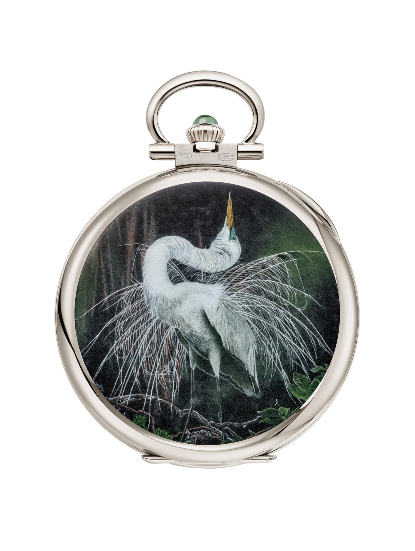 One of the pieces featured in the Rare Handcrafts 2024 collection depicting the elegant white egret in wood marquetry