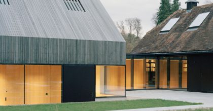 The link between the new bedroom wing and original barn. Photo: Rory Gardiner