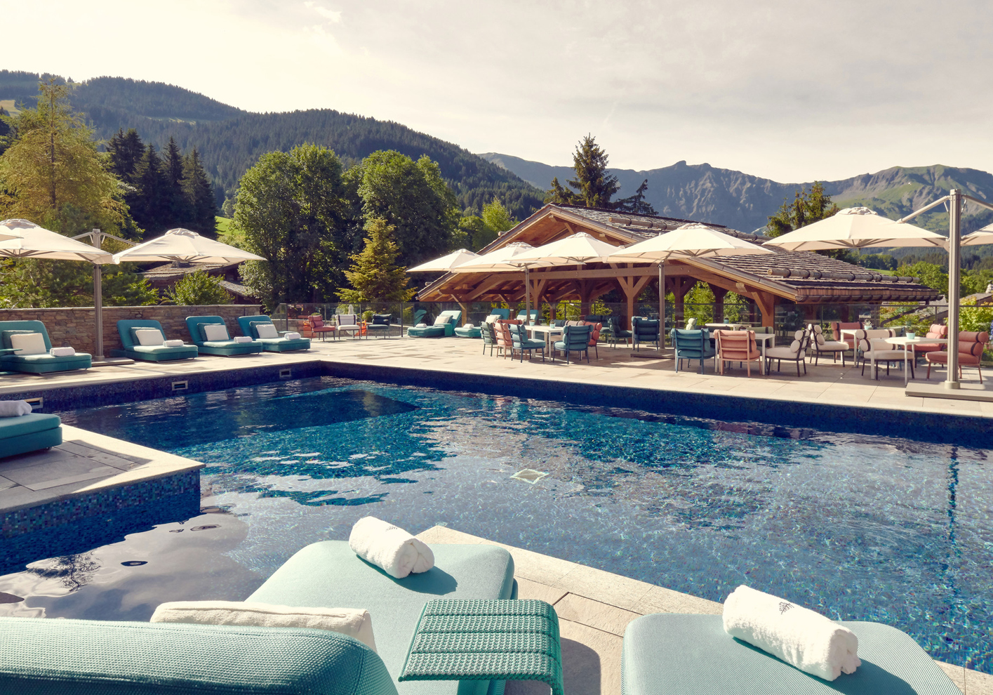 Outdoor pool at the Four Seasons Hotel Megève spa