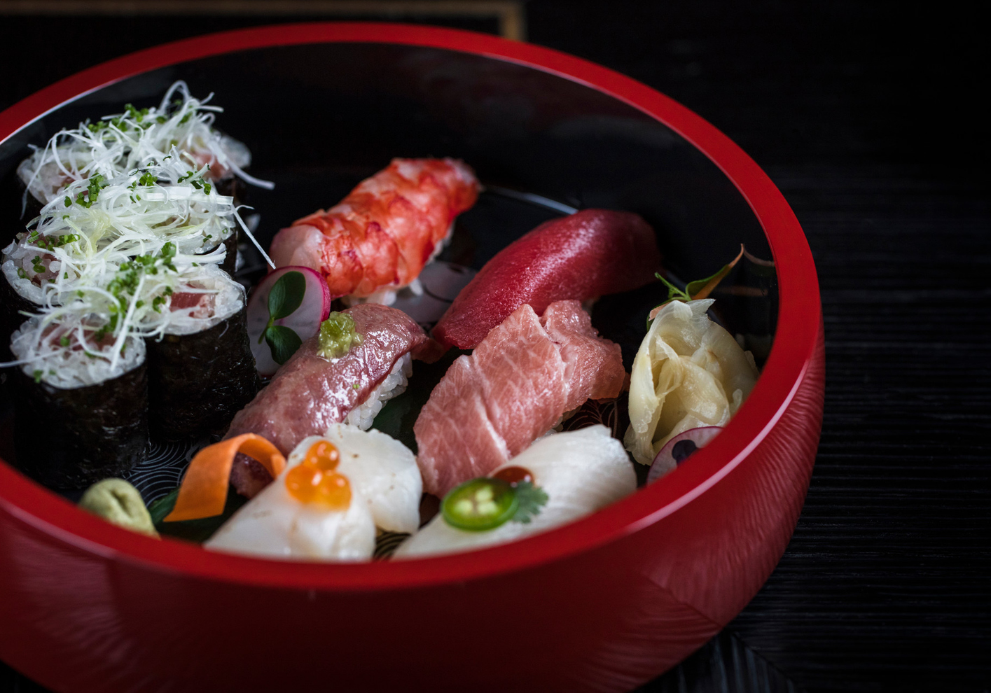 Selection of sushi from Four Seasons Japanese fusion restaurant Kaito