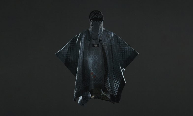 The lattice-patterned cape, £1,100, from Stone Island’s Prototype Research Series 08, which is limited to 100 pieces