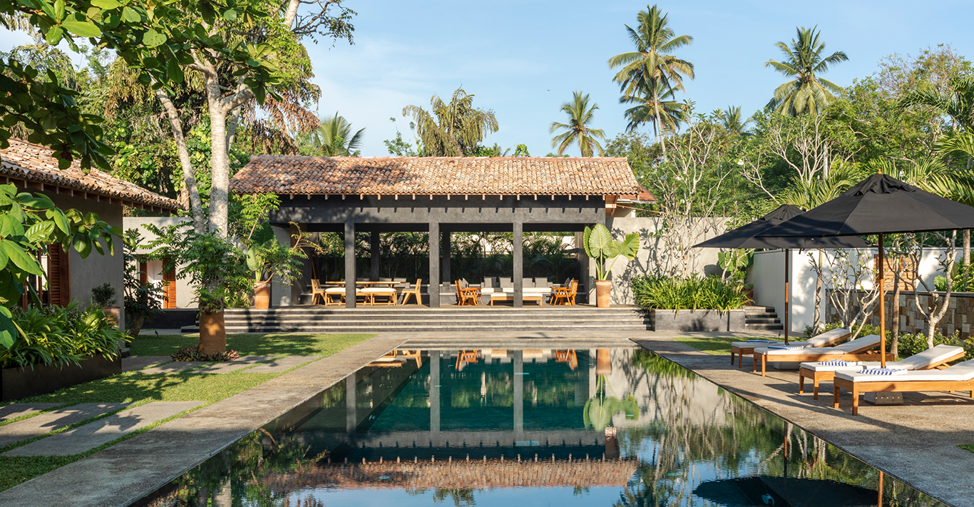Garden and Pool at M Beach House, Sri Lanka