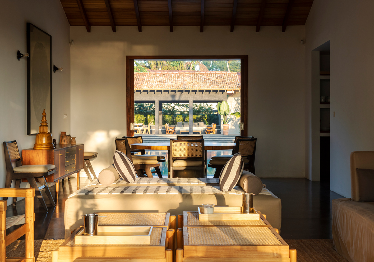 Indoor lounge area at M Beach House, Sri Lanka