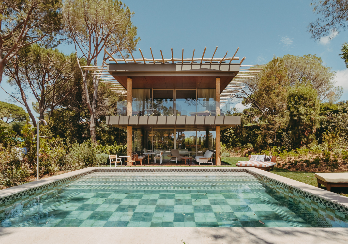 One of the eight pool suites