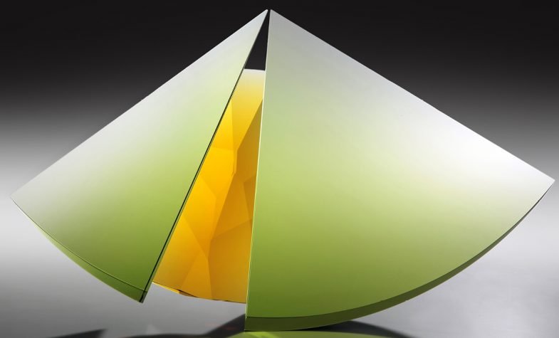 A piece by Tomas Brzon, part of the collection by London Glassblowing’s Peter Layton on display