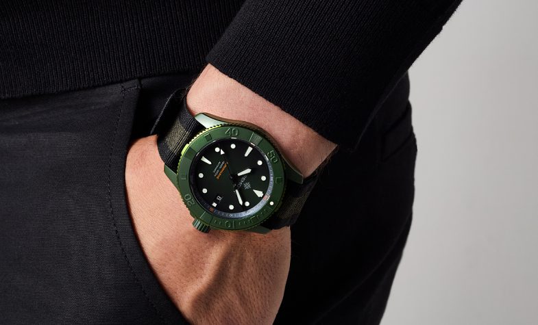 Green Bremont Supermarine SM43 with rubber wrist