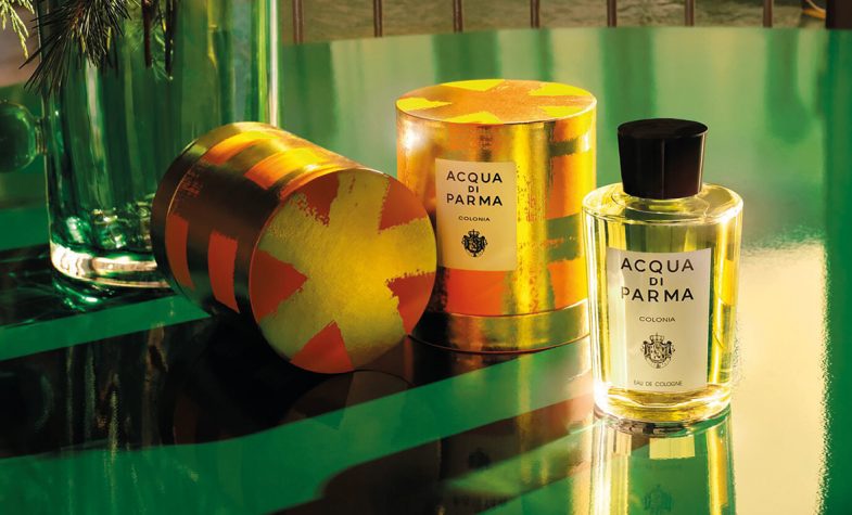 Acqua di Parma’s signature Colonia fragrance joins the Holiday Collection in a gold tartan box