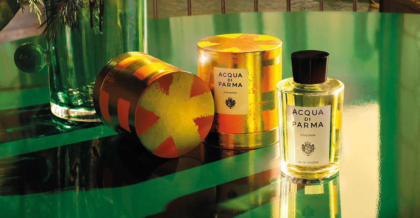 Acqua di Parma’s signature Colonia fragrance joins the Holiday Collection in a gold tartan box